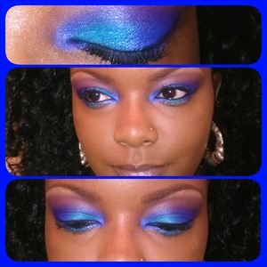 blue turquoise and purple eye look I created