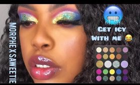 MORPHE X SAWEETIE FESTIVAL MAKEUP | GET ICY WITH ME | 24A ARTIST PASS PALETTE