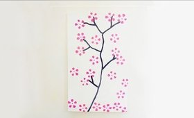 DIY Japanese Cherry Blossom Tree Inspired Wall Art