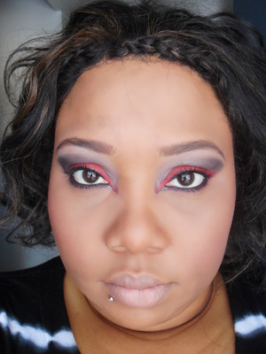 red and brown cut crease