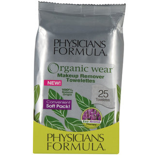 Physicians Formula Organic Wear 100% Natural Origin Eye Makeup Remover Towelettes Soft Pack
