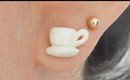 DIY Dainty Coffee Cup Stud Earrings