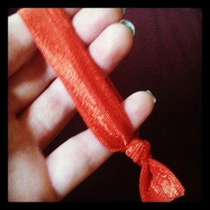 Just got done making my first hair tie! I love these so much but they can be pricey so making my own :) 