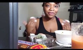 SPICY RAMEN AND SPRING ROLL MUKBANG