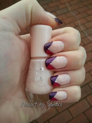 french nailart in purple & pink
