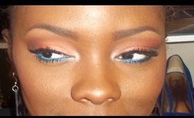 Subtle sunrise look: Orange and blue eyeshadow look!