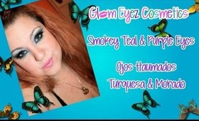 ❥ Smokey Teal & Purple Eyes- Ojos Ahumados en Turquesa y Morado.