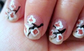 Nail Art Tutorial: Japanese Cherry Blossoms