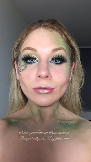Hey guys!  In addition to my Elsa Halloween look I wanted to do a Poison Ivy inspired look!  Full details on my blog: 
http://theyeballqueen.blogspot.com/2015/10/poison-ivy-makeup-tutorial.html