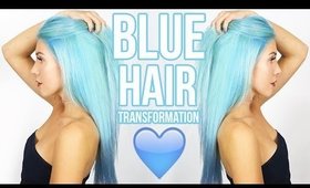 BABY BLUE HAIR!! How To Dye Your Hair Blue!