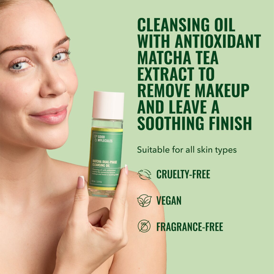 Good Molecules Matcha Dual-Phase Cleansing Oil 100ml (2-Pack