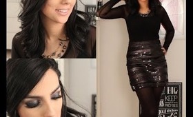 GET READY WITH ME - NYE MAKEUP, HAIR, OUTFIT