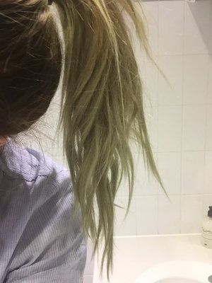 chlorine bleached hair green