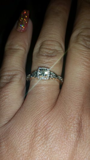 my LaVian chocolate champagne and strawberry ring, not engagement yet that's next year (: