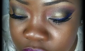 Purple Eyeliner and Nyx Natural Palette