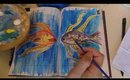 Painting a kissy fish in my Junk Journal SillyBook