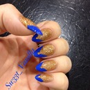 Gold and Blue Stiletto Nails ✨💙💛💙💛✨
