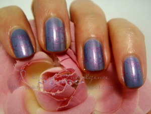 Tone on tone blue and pink Hello Kitty Nails