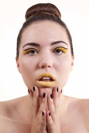 Yellow and black look.
