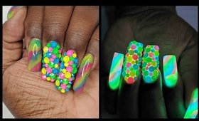 Watch Do My Nails| Glow In The Dark Marble Acrylic Nails