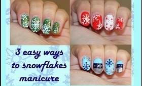Let It Snow! Three Easy Snowflake Nail Designs
