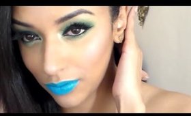 Green Lids And Blue Lips Bold Makeup Tutorial