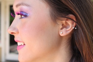 Pink lashes beautiful purple sparkles chech out kenziepenrose.blogspot.com