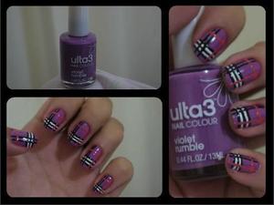 Burberry style violet nails