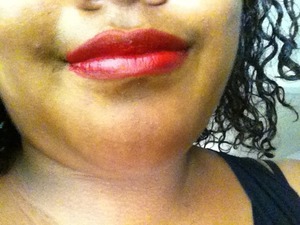 This me trying out red lip stick for the first time
