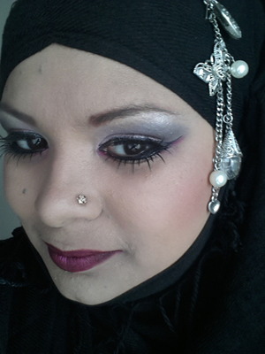 I have given my self a rock chick look  and applied false lashes to the  bottom liner and top liner 