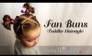Fan Buns {Easy Toddler Hairstyle}