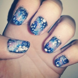galaxy nails inspired by cutepolish :) x