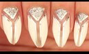 Silver & White nail art