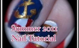 How to Nautical (Sailor or Anchor) Nail Tutorial Summer 2011 Nail Trend