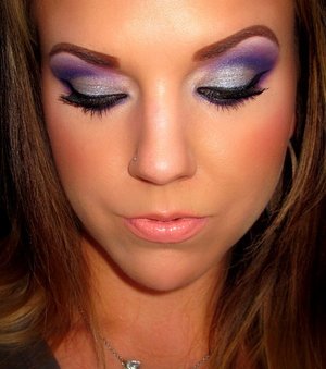 I love silver and purple together.  Too bad the glitter didn't show up on camera, I swear it's there!