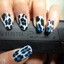 Blue Leopard Print Nail Wraps