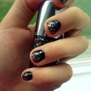 Multi-colour glitter nails