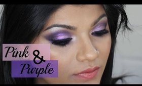 Pink and Purple Glitter Eyemakeup For Eid