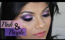 Pink and Purple Glitter Eyemakeup For Eid