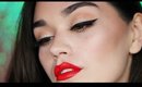 Classic Red Lip💋and Black Liner makeup tutorial