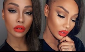 HOW TO: APPLY FALSE LASHES & CORAL LIP SOFT HALO EYE | SONJDRADELUXE