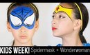 SIMPLE Kids Spidermask + Wonderwoman Makeup | HALLOWEEN 2014