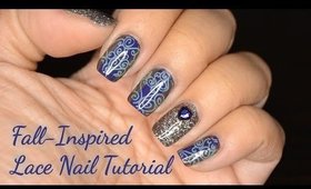 Fall Inspired Lace Nail Tutorial | FromBrainsToBeauty