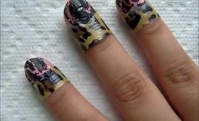 Hot pink and light pink plus black shatter NAIL TUTORIAL