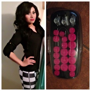 I use this conair hot rollers for this look. I also tease my hair 