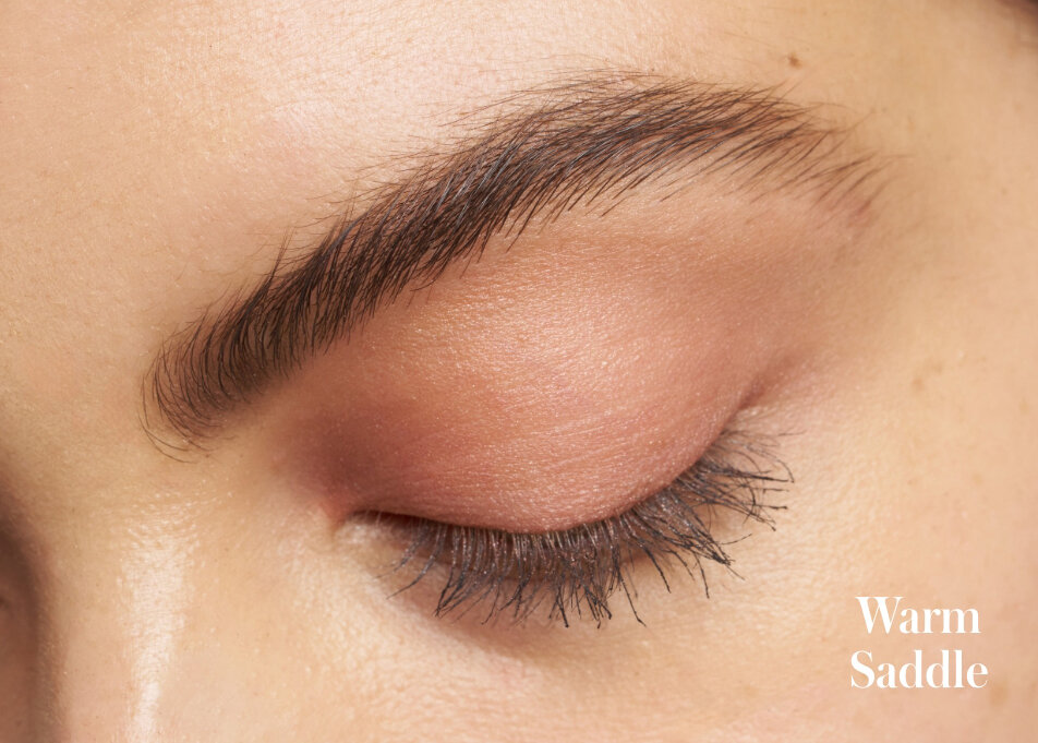 Model wearing the shade Warm Saddle from the rms beauty Wild Velvet ReDimension Hydra Eyes Quartet
