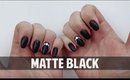 MATTE BLACK WITH SWAROVSKI CRYSTALS - Hard Gel Nail Tutorial