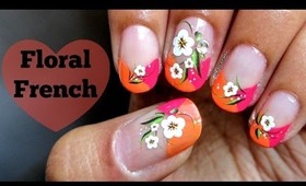 Bright Floral French Manicure for SPRING/SUMMER.