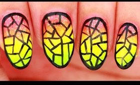 Stained Glass inspired nail art