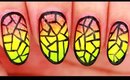 Stained Glass inspired nail art